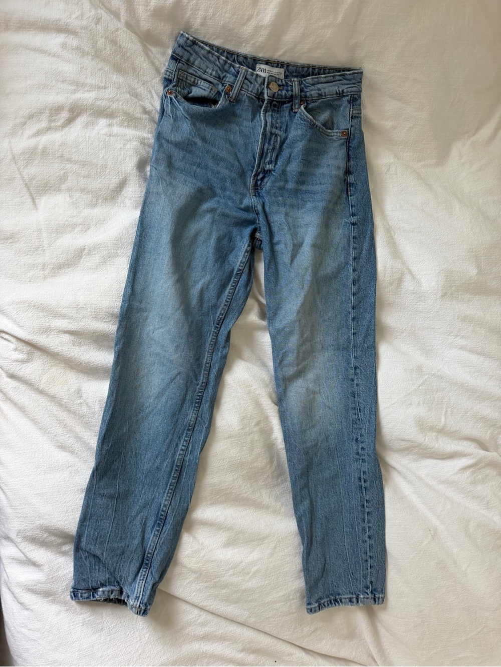 Zara Light Blue Straight Jeans